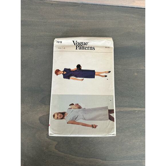 Vogue Patterns Vintage Cut Misses Dress Size 14 Pattern No 7619 - Picture 1 of 8